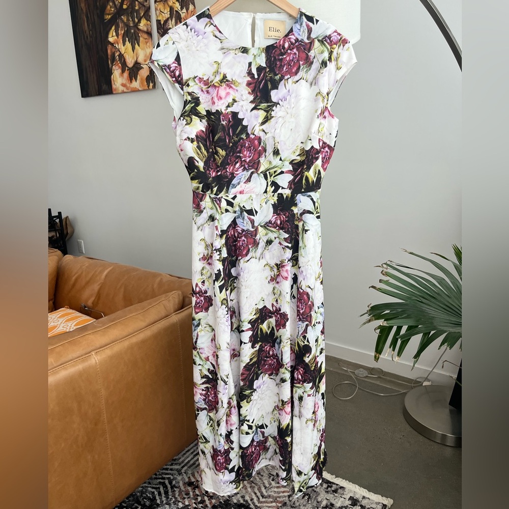 Elie by Elie Tahiri Floral Print Midi Dress